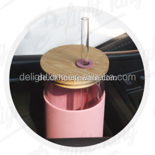 Auto-Reise-Becher-Glas-Wasserflasche mit Strohhalm